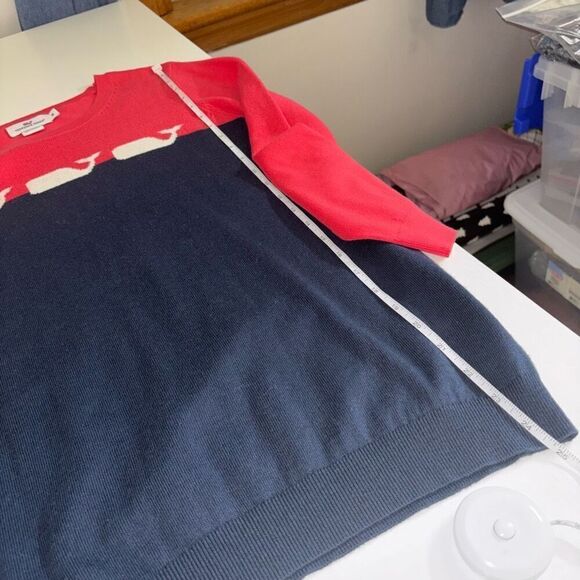 Vineyard Vines Cashmere Blend Color Block Whale Sweater Size M - Picture 7 of 11